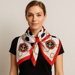 Nautical Anchor Rope Print Scarf – Made in Italy